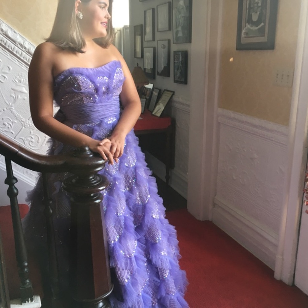 Sherri Hill gently used size 12 lavender ball gown. Exquisite detail throughout!